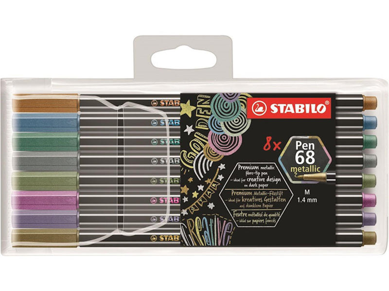 Load image into Gallery viewer, Stabilo pen 68 metallic etui 8 kleuren
