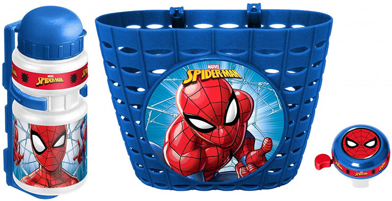 Load image into Gallery viewer, Marvel spider-man kinderfietsaccessoires blauw 3-delig
