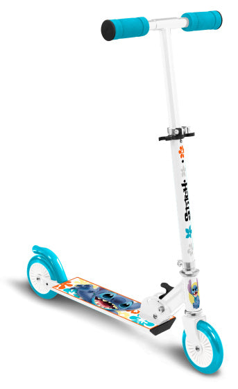 Load image into Gallery viewer, Disney stitch 2-wiel kinderstep opvouwbaar voetrem wit petroblauw
