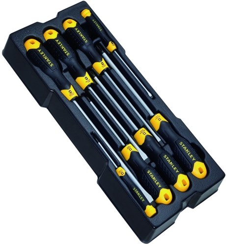 Stanley transmodule cushiongrip schroevendraaierset (zwart geel, stmt1-74181, 8-delig)