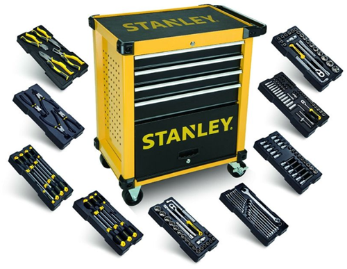 Load image into Gallery viewer, Stanley koffers stanley stht0-80442 | gereedschapswagen | 4 lades - gevuld met 9 modules - stht0-80442
