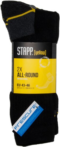 Stapp yellow all round 2-pack sokken 4410 | 699 zwart | maat 42 - 38.134.005.01