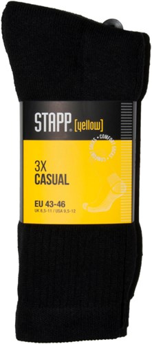 Stapp yellow casual 3-pack sokken 4400 | 699 zwart | maat 50 - 38.134.002.03