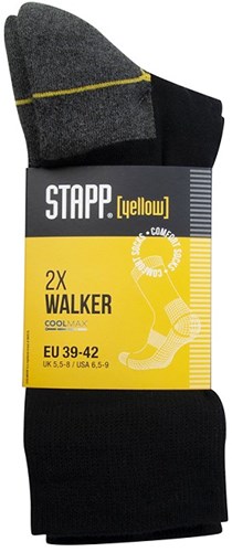 Stapp yellow walker coolmax 2-pack sokken 4425 | 699 zwart | maat 50 - 38.134.009.03