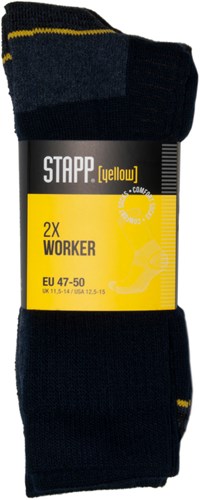 Stapp yellow worker 2-pack sokken 4415 | 699 zwart | maat 50 - 38.134.007.03