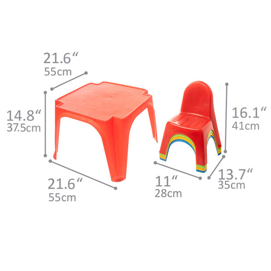 Starplay Speeltafel en Stoelen Set Junior Rood 5-delig