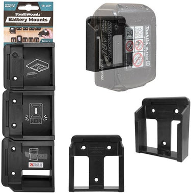 Stealthmounts batterijhouders voor makita 18v | zwart | 6 stuks - bm-mk18-6