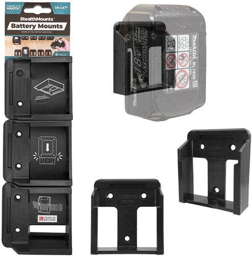 Load image into Gallery viewer, Stealthmounts batterijhouders voor makita 18v | zwart | 6 stuks - bm-mk18-6
