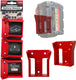 Stealthmounts batterijhouders voor milwaukee m18 18v | rood | 6 stuks - bm-mw18-red-6