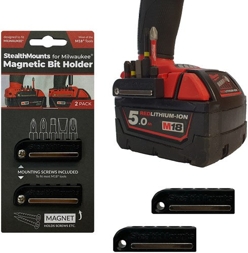 Load image into Gallery viewer, Stealthmounts bithouder voor milwaukee m18 | zwart | 2 stuks - bh-mw18-blk-2
