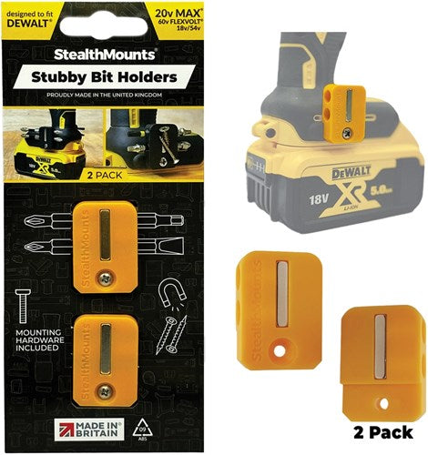 Load image into Gallery viewer, Stealthmounts stubby bithouder voor dewalt | geel | 3 stuks - bh-dw-s-ylw
