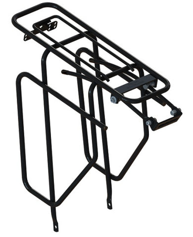 rear carrier with bag holders 28 inch steel black