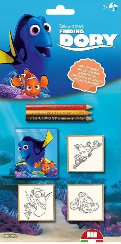 Brandunit finding dory houten stempelset met kleurpotloden