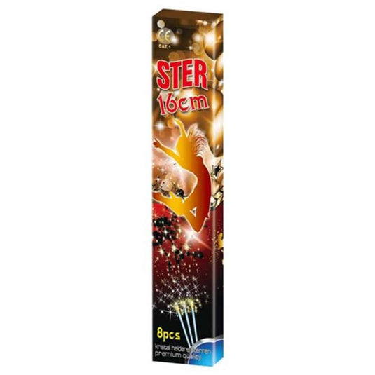 Van der doelen sterretjes 16 cm 10 doosjes van 8 stuks verpakt cat 1 vuurwerk