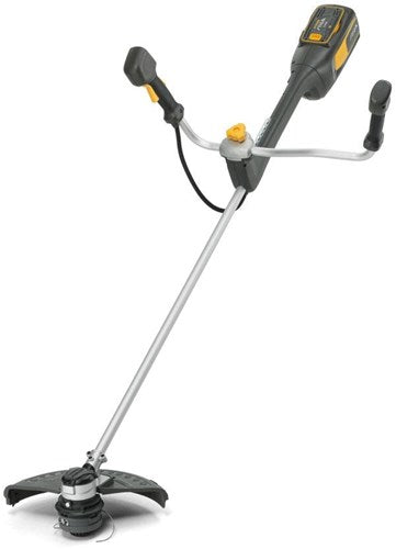 Load image into Gallery viewer, Stiga bc 700e b kit accu bosmaaier | 7 serie | 0,5 kw | inductie | 38 cm | bike | triarc | b w | 1x 4.0ah 48v e440 accu + c 430 f lader | dubbel harnas
