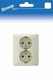 Stroomlijn inbouw stopcontact ra peha dubbel creme - 6602016