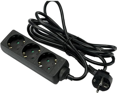 Stroomlijn tcd ra 3-voudig 1,5 meter snoer zwart 6672279