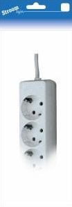 Stroomlijn tcd ra | 4-voudig | 3m | snoer | wit | 3x1qmm | max. 2500w - 66725621