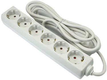 Stroomlijn tcd ra 6-voudig 3 meter snoer wit sl - 6672621