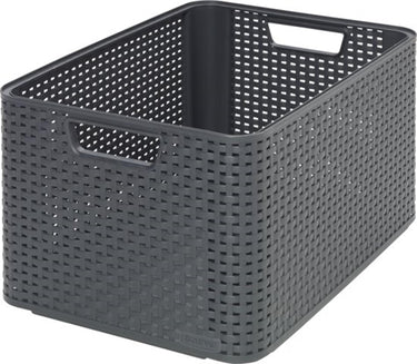 Curver style mand l rotanstyle antraciet (lxbxh 44x32x23cm)