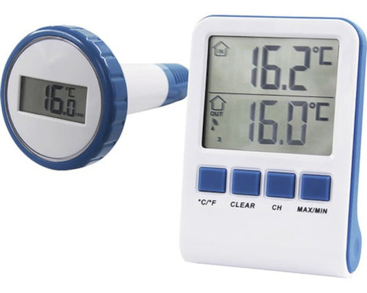 Summer fun Thermometer digitaal wit blauw