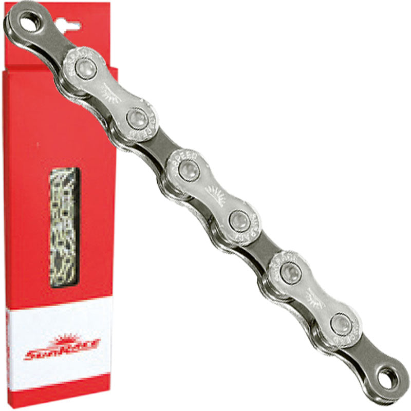 Load image into Gallery viewer, SunRace CN10A 10-speed 116L fietsketting zilver grijs
