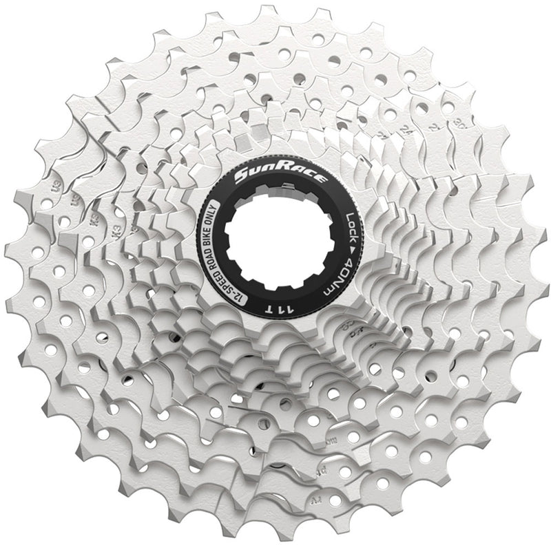 Load image into Gallery viewer, Sunrace cassette csrz800 12v 11-36t zilver rood
