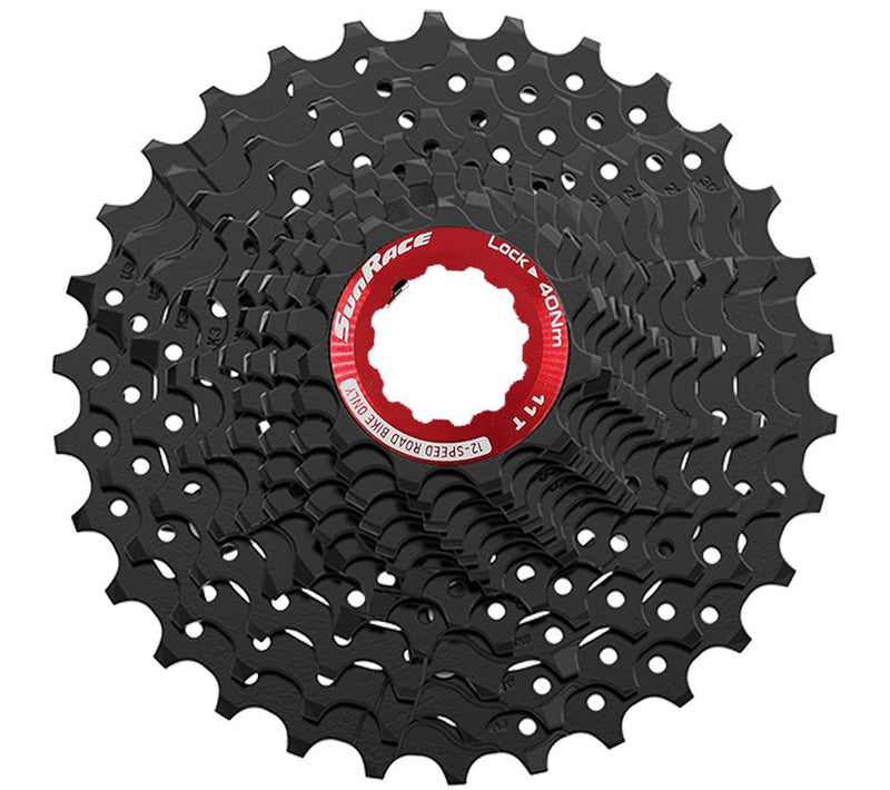 Load image into Gallery viewer, Sunrace cassette csrz800 12v 11-30t zwart rood
