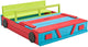 SwingKing Zandbak Auto 120 x 100 x 20 cm hout blauw groen rood