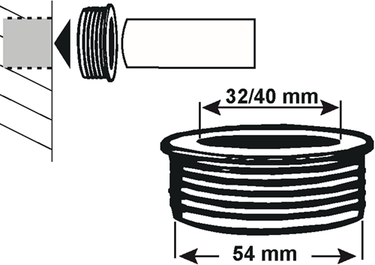 Cornat rubbernippel reductie 54mm - 32 40 - t318508