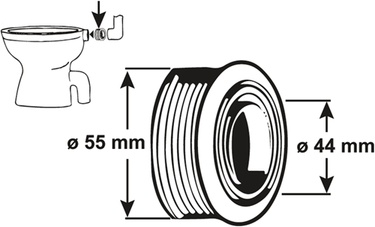 Cornat binnenverbinding wc 44mm 55mm - t360399