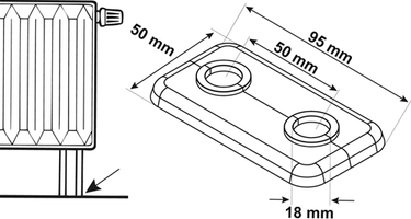 Cornat dubbele klaprozet kunststof 18mm wi - t384001