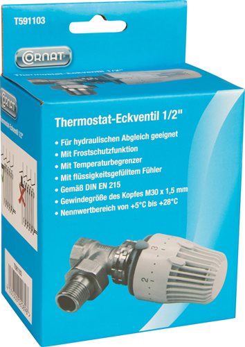 Cornat thermostat radiatorkraan hoek 1 2 - t591103