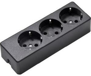 Tafelcontactdoos ra 3v langwerpig zwart - 6871822