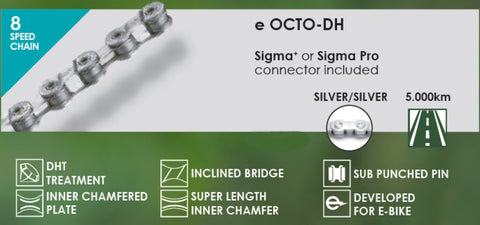 chain Octo-DG e-bike 1/2 x 3/32 8S 136 links silver