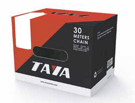 Taya ketting octo 1 2x3 32,7-8 speed,zwart zilver, 30mtr rol
