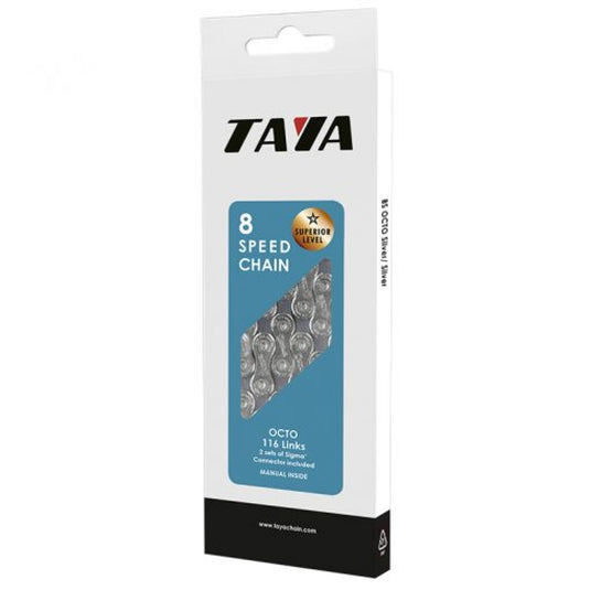 Taya ketting octo 1 2x3 32x116, 7-8 speed, zwart zilver