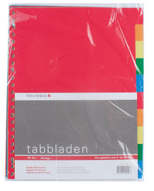 Verona tabbladen a4 23r plastic blanco 10-deli