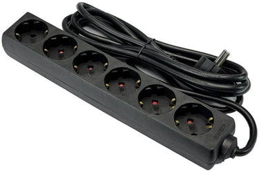 Enzo tcd ra 6-voudig 3m snoer zwart - 6672631
