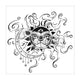 The crafter's workshop • template 30x30cm sun and moon