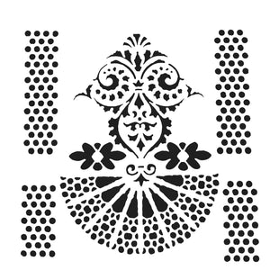 The crafter's workshop • sjabloon quadrangle fan 15,2x15,2cm