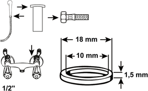 Cornat dichting fiber doucheslang 1 2(2st) - tec380318
