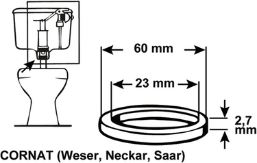 Cornat gummi membraan voor afloop 60x23 - tec380424