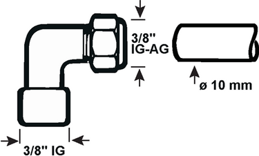 Cornat klemkoppeling ch knie 3 8vx10mm - tec582004