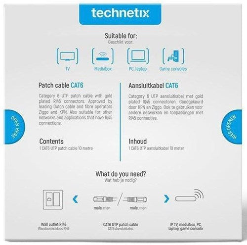 Load image into Gallery viewer, Enzo technetix patchkabel utp cat6 10m wit - 2077020
