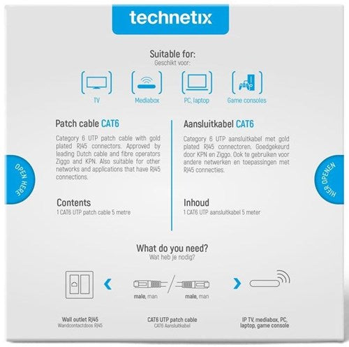 Load image into Gallery viewer, Enzo technetix patchkabel utp cat6 5m wit - 2077010
