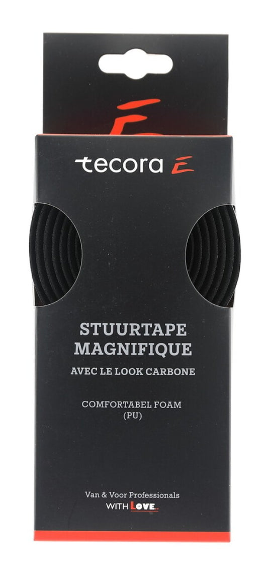 Tecora  e stuurlint magnifique carbon look, ø2.5x30mm, 2m, zw