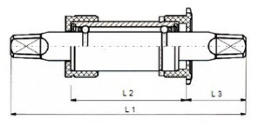 Tecora e  trapas 119mm ø35mm, kett.lijn 27¼, kunstst.cup