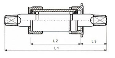 Tecora e trapas 127½mm bsa, staal kunstst. cup