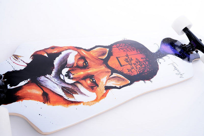 Load image into Gallery viewer, Tempish Longboard Fox 82,5x21,5 cm hout wit zwart
